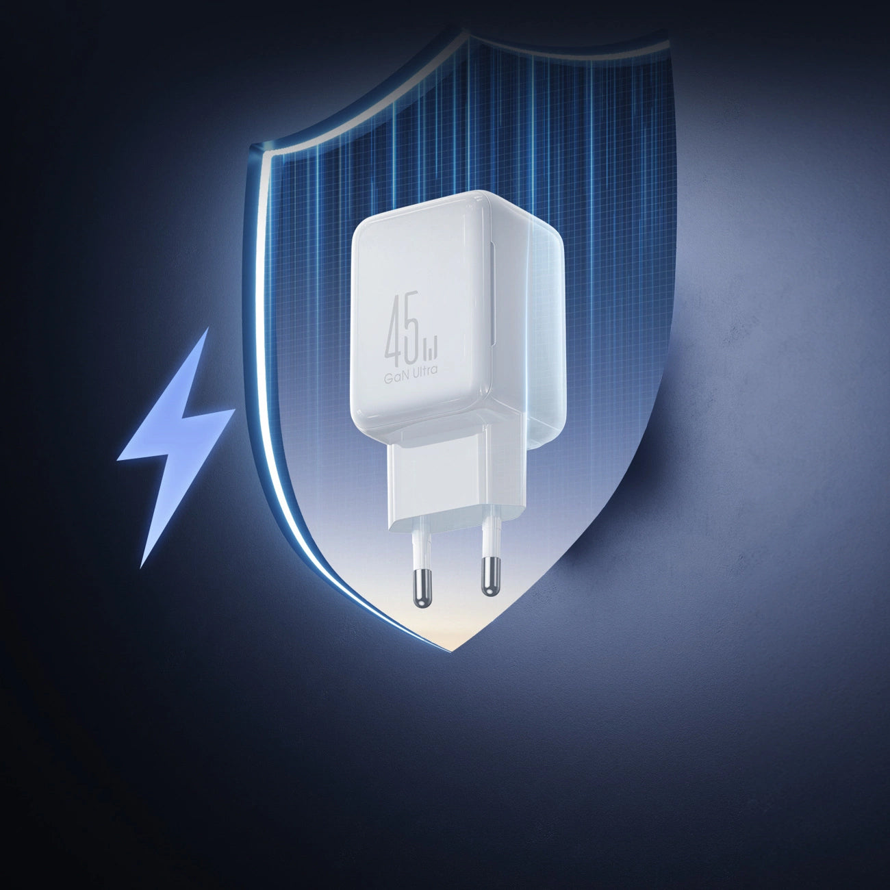 Ładowarka sieciowa z kablem USB-C Joyroom JR-TCL05, 45W, 3A, 2 x USB-C, Biała