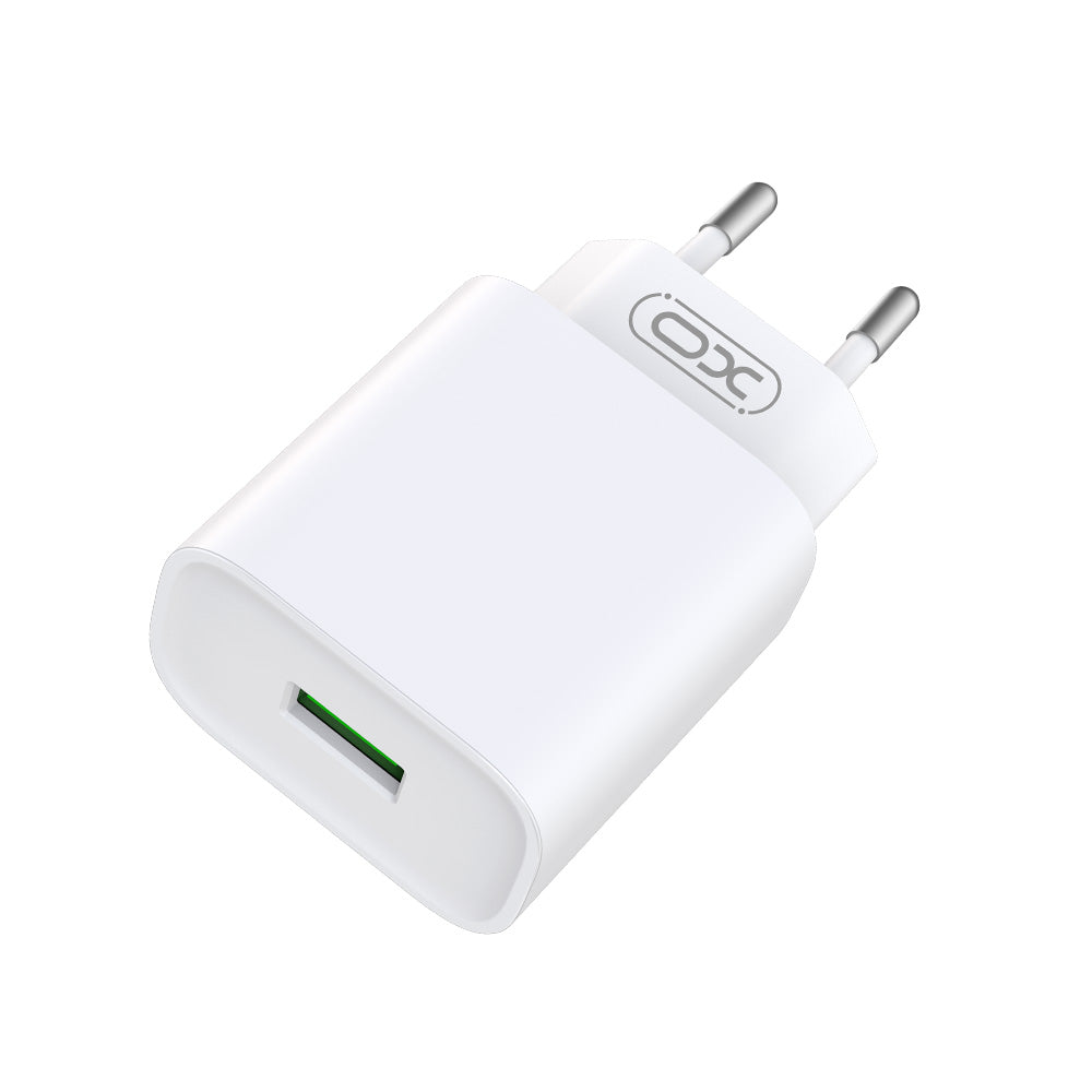 Ładowarka sieciowa z kablem USB-C XO Design CE02D, 18W, 3A, 1 x USB-A, Biała