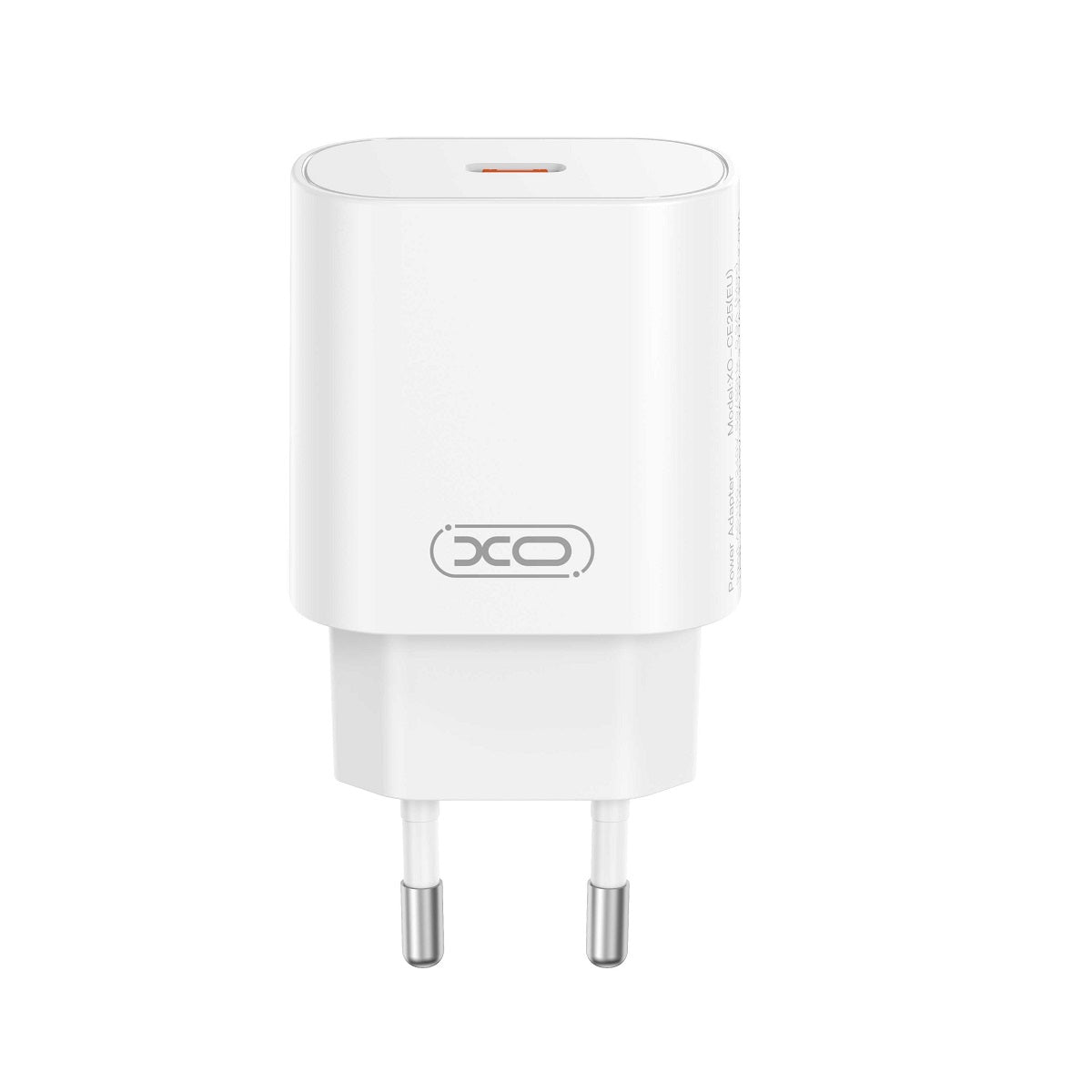 Ładowarka sieciowa z kablem USB-C XO Design CE25, 25W, 3A, 1 x USB-C, Biała