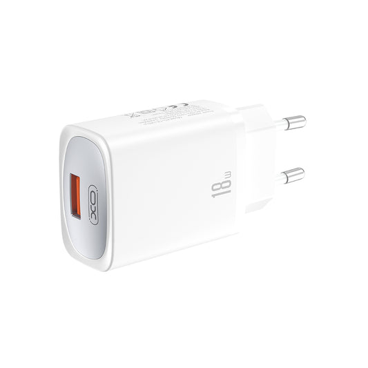 Ładowarka sieciowa z kablem USB-C XO Design CE19, 18W, 3A, 1 x USB-A, Biała