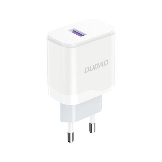 Ładowarka sieciowa z kablem USB-C Dudao A20EU, 18W, 3A, 1 x USB-A, Biała