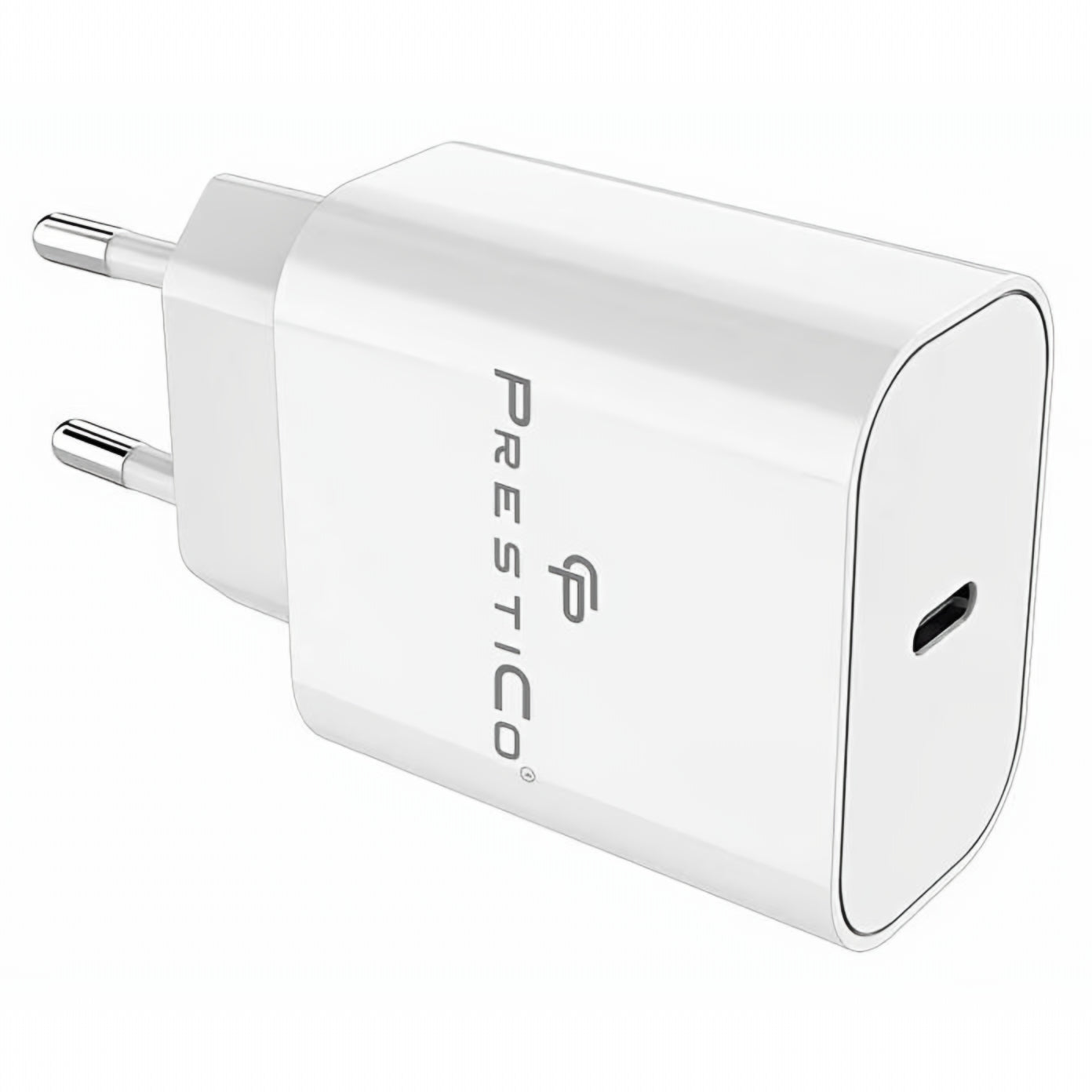Ładowarka sieciowa z kablem USB-C Prestico F15S-C, 30W, 3A, 1 x USB-C, Biała