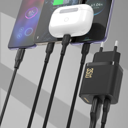 Ładowarka sieciowa z kablem USB-C Dudao A27 Max, 35W, 1 x USB-A - 1 x USB-C, Czarny