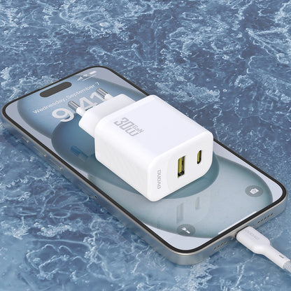 Ładowarka sieciowa z kablem USB-C Dudao A27TCEU, 30W, 1 x USB-A - 1 x USB-C, Biała