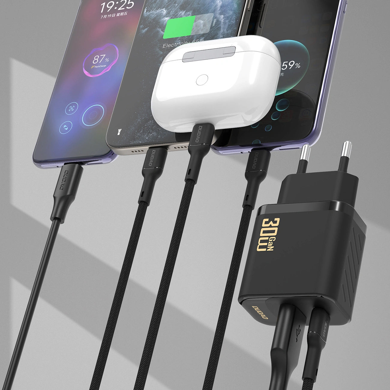 Ładowarka sieciowa z kablem USB-C Dudao A27TCEU, 30W, 1 x USB-A - 1 x USB-C, Czarny