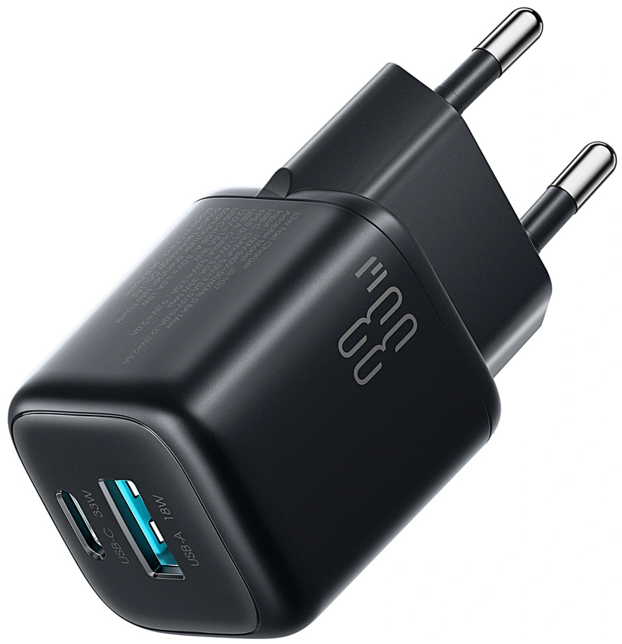 Ładowarka sieciowa z kablem Lightning Joyroom JR-TG7, 33W, 3A, 1 x USB-A - 1 x USB-C, Czarny