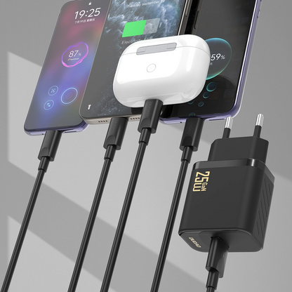 Ładowarka sieciowa z kablem USB-C Dudao A27STEU, 25W, 3A, 1 x USB-A, czarna