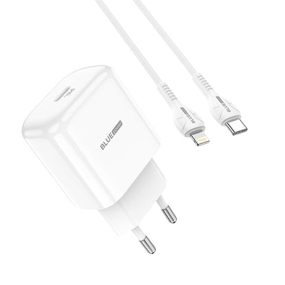 Ładowarka sieciowa BLUE Power BBN3 z kablem Lightning, 20 W, 3 A, 1 x USB-C, biała