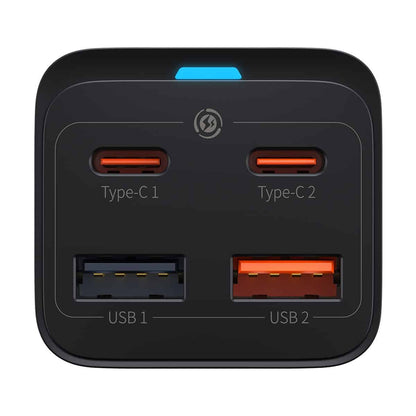 Ładowarka sieciowa Baseus GaN3 Pro USB-C z kablem, 65 W, 3 A, 2 x USB-A - 2 x USB-C, czarna CCGP04010101