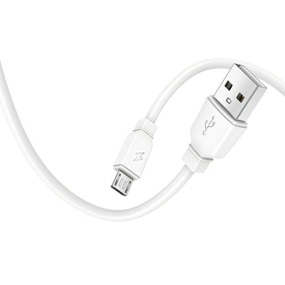 Ładowarka sieciowa Prestico F7S z kablem microUSB, 12 W, 2,4 A, 1 x USB-A, biała 