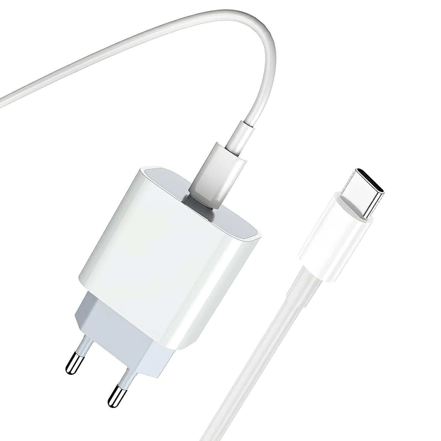 Ładowarka sieciowa z kablem USB-C Prestico F8S, 20W, 3A, 1 x USB-C, biały