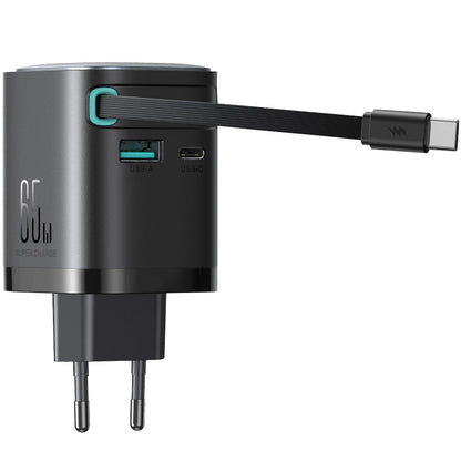 Ładowarka sieciowa Joyroom JR-TCL02 USB-C, 65W, 3A, 1 x USB-A - 1 x USB-C, czarna 