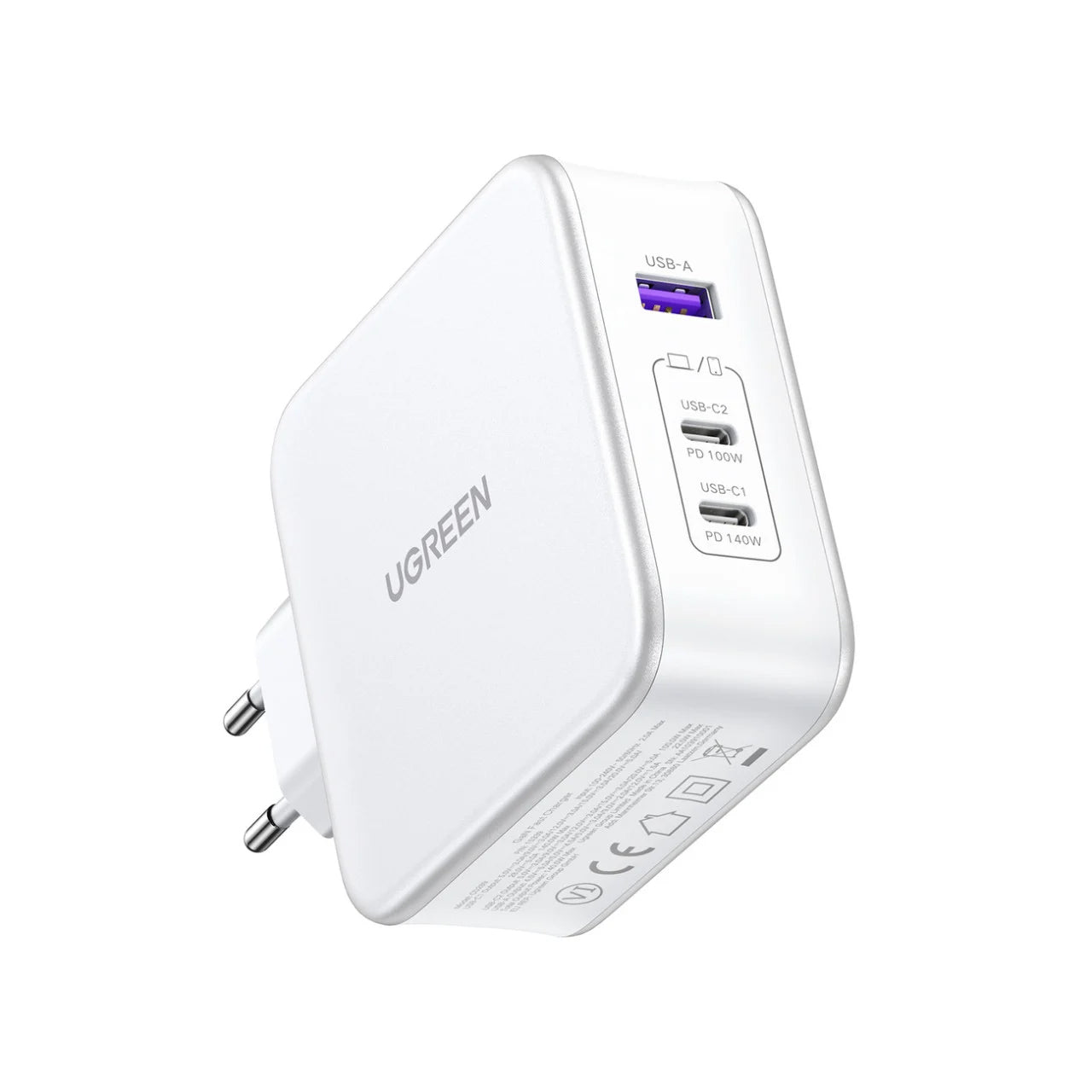 UGREEN CD289, 140W, 5A, 1 x USB-A - 2 x USB-C, biały 