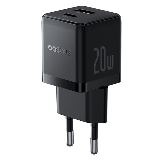 Baseus Palm USB-C Network Charger with Cable, 20W, 3A, 1 x USB-A - 1 x USB-C, Black P10111608113-01