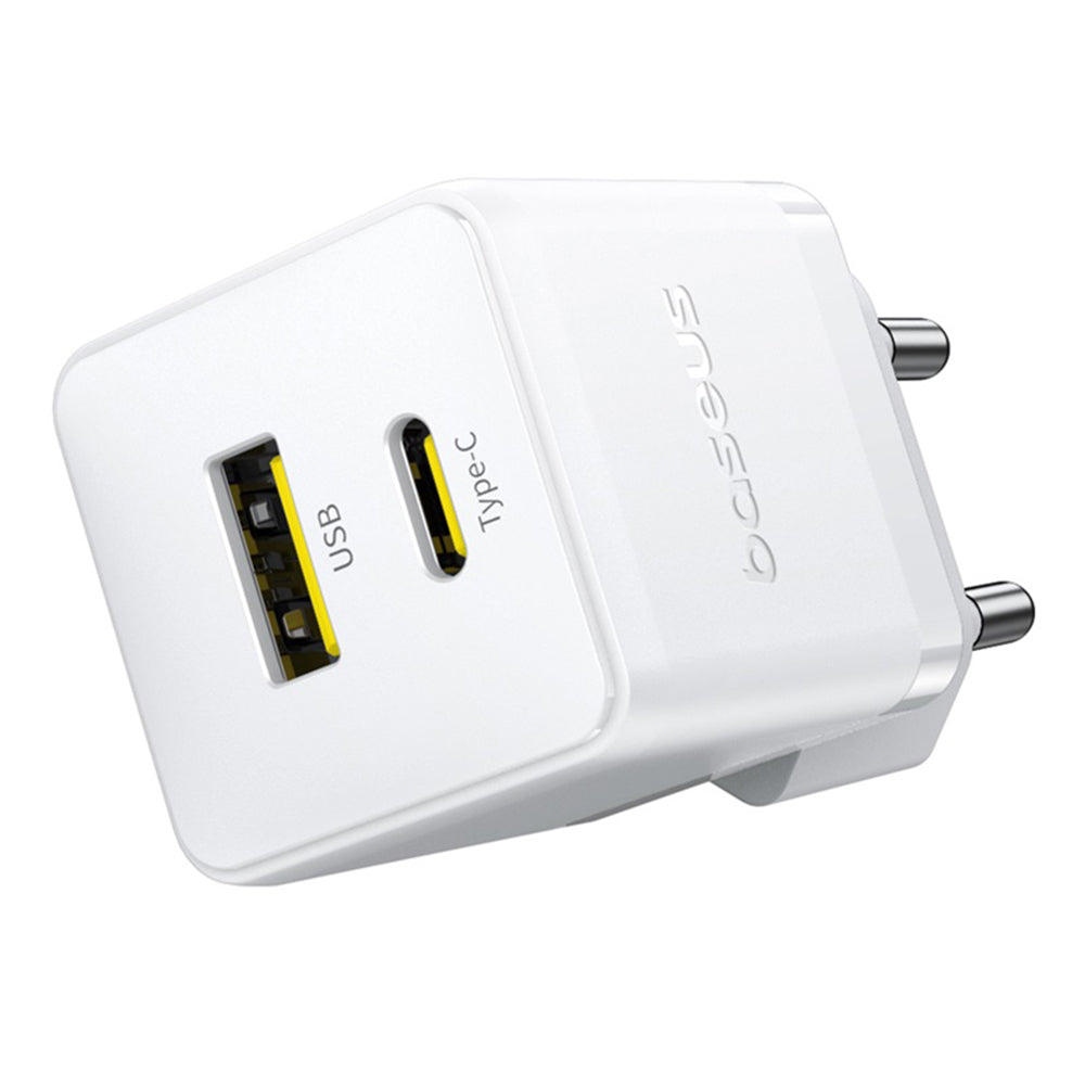 Baseus Palm USB-C Cable Network Charger, 20W, 3A, 1 x USB-A - 1 x USB-C, White P10111608213-01