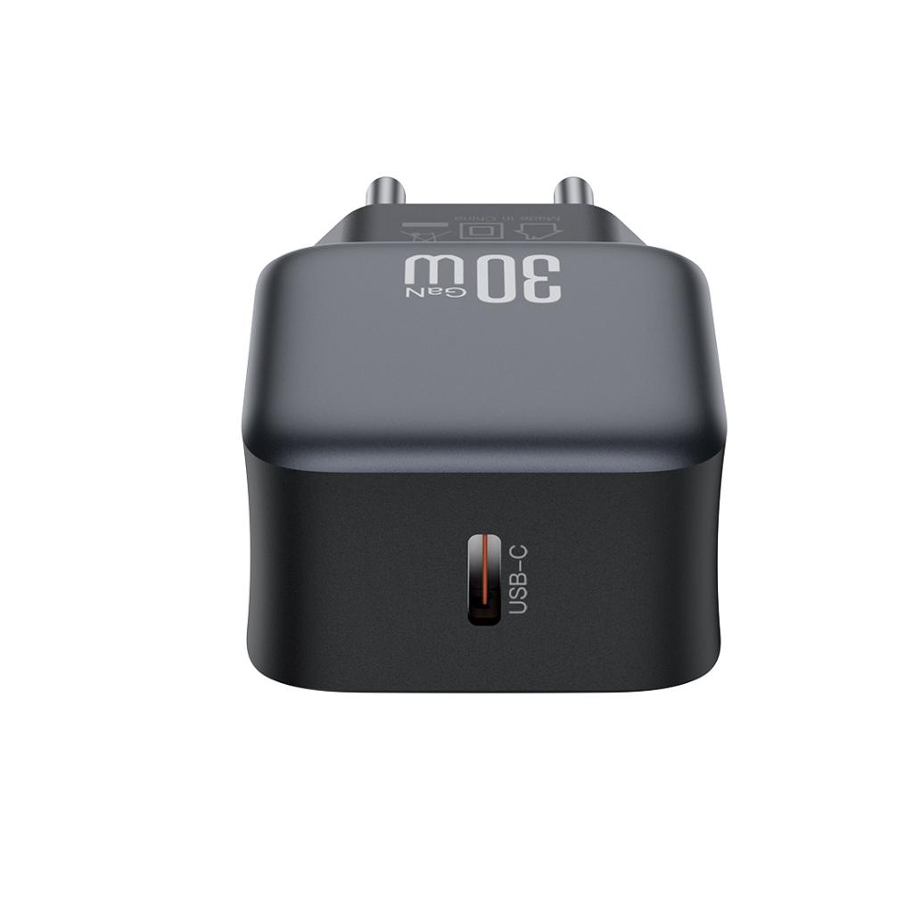 Ładowarka sieciowa z kablem Lightning XO Design L155, 30W, 3A, 1 x USB-C, Czarny