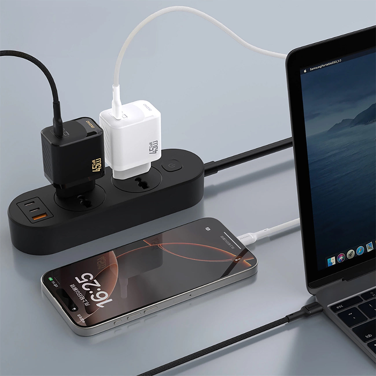 Ładowarka sieciowa z kablem USB-C Dudao A28C, 45W, 3A, 1 x USB-C, Biała
