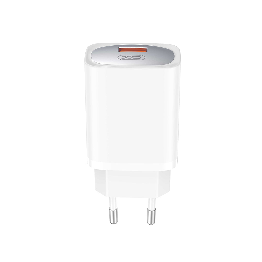 Ładowarka sieciowa z kablem Lightning XO Design CE19, 18W, 3A, 1 x USB-A, Biała