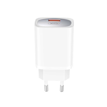 Ładowarka sieciowa z kablem Lightning XO Design CE19, 18W, 3A, 1 x USB-A, Biała