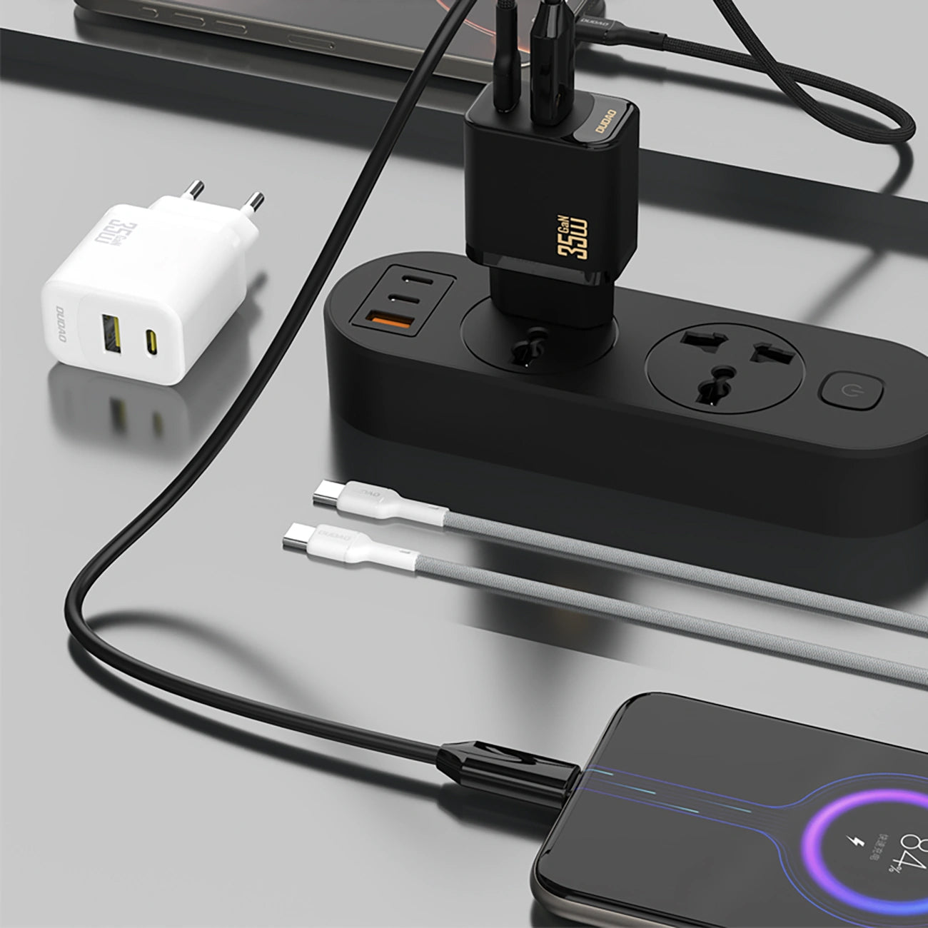 Ładowarka sieciowa z kablem USB-C Dudao A27 Max, 35W, 1 x USB-A - 1 x USB-C, Czarny