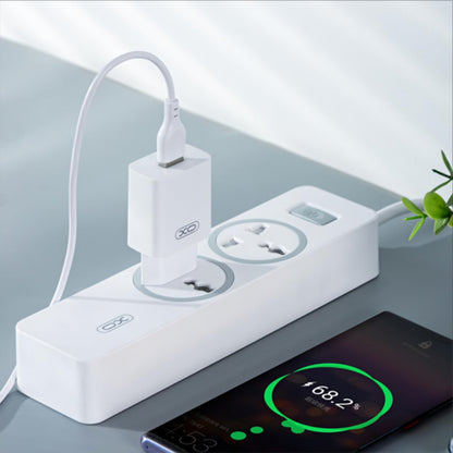 XO Design L99 USB-C Cable Wall Charger, 12W, 2.4A, 1 x USB-A, White