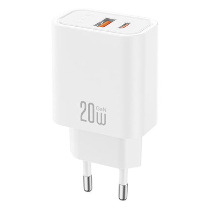 Ładowarka sieciowa z kablem USB-C XO Design CE40, 20W, 3A, 1 x USB-A - 1 x USB-C, biały