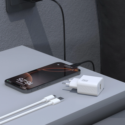Ładowarka sieciowa z kablem USB-C Dudao A27STEU, 25W, 3A, 1 x USB-A, czarna
