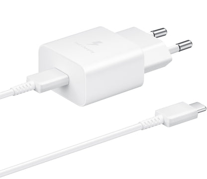 Ładowarka sieciowa Samsung USB-C z kablem USB-C, 15 W, 2 A, 1 x USB-C, biała EP-T1510XWEGEU