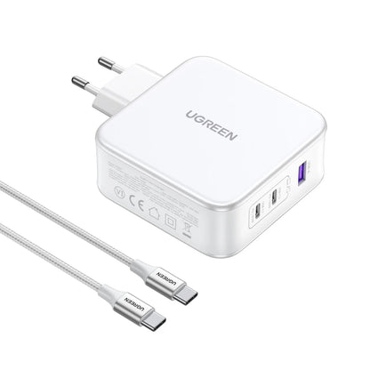 UGREEN CD289, 140W, 5A, 1 x USB-A - 2 x USB-C, biały 