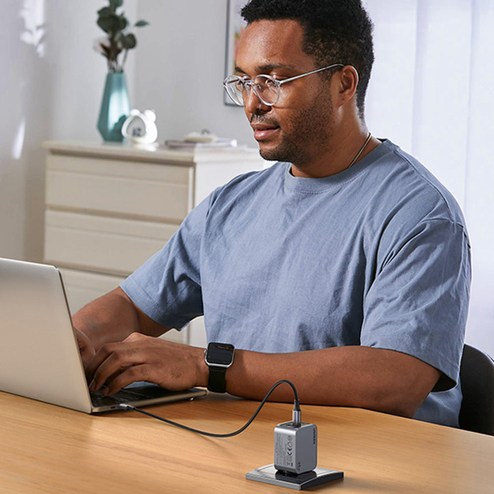 Ładowarka sieciowa z kablem USB-C UGREEN X755 Nexode Pro, 65W, 3A, 1 x USB-A - 2 x USB-C, Szara