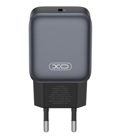 Ładowarka sieciowa z kablem USB-C XO Design L155, 30W, 3A, 1 x USB-C, Czarny