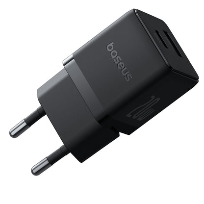 Baseus Palm USB-C Network Charger with Cable, 20W, 3A, 1 x USB-A - 1 x USB-C, Black P10111608113-01