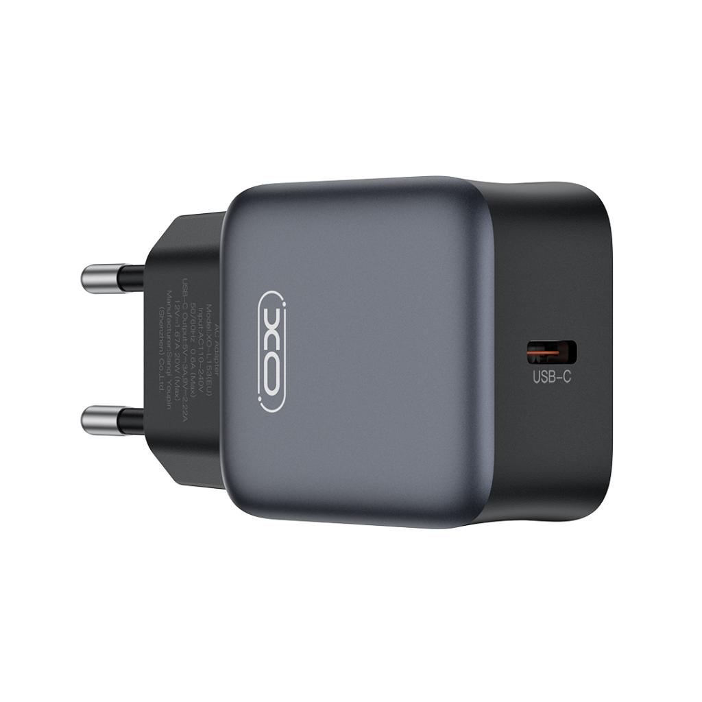 Ładowarka sieciowa z kablem Lightning XO Design L155, 30W, 3A, 1 x USB-C, Czarny