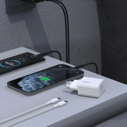 Ładowarka sieciowa z kablem USB-C Dudao A27TCEU, 30W, 1 x USB-A - 1 x USB-C, Biała