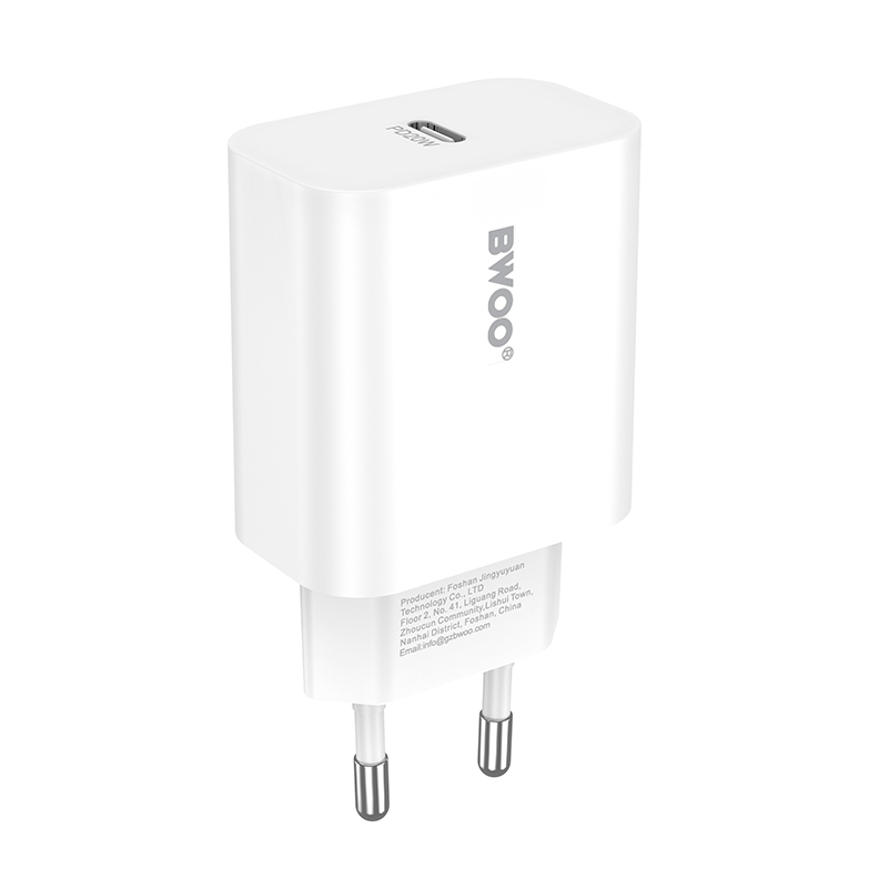 Ładowarka sieciowa z kablem USB-C BWOO CDA233, 20W, 3A, 1 x USB-C, Biała