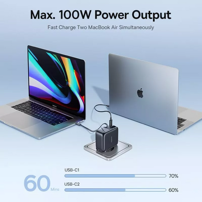 Ładowarka sieciowa z kablem USB-C Baseus EnerCore CJ11, 100W, 1 x USB-A - 2 x USB-C, Czarny E0120M00