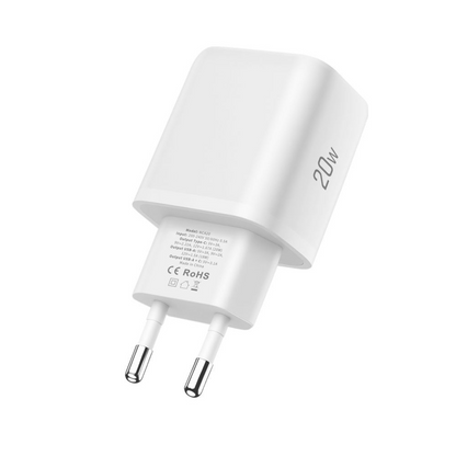 Ładowarka sieciowa z kablem Lightning Tech-Protect NCA20, 20W, 3A, 1 x USB-A - 1 x USB-C, biały