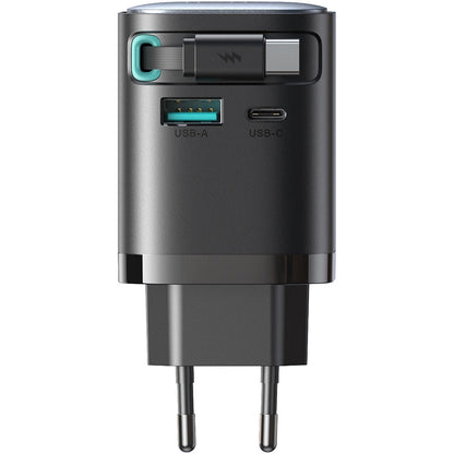 Ładowarka sieciowa Joyroom JR-TCL02 USB-C, 65W, 3A, 1 x USB-A - 1 x USB-C, czarna 