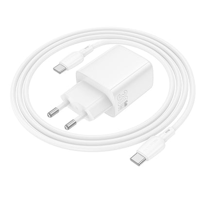 Ładowarka sieciowa z kablem USB-C Borofone BN29 Fuente, 30W, 3A, 1 x USB-A - 1 x USB-C, Biała
