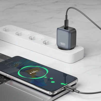 Ładowarka sieciowa z kablem USB-C XO Design L155, 30W, 3A, 1 x USB-C, Czarny