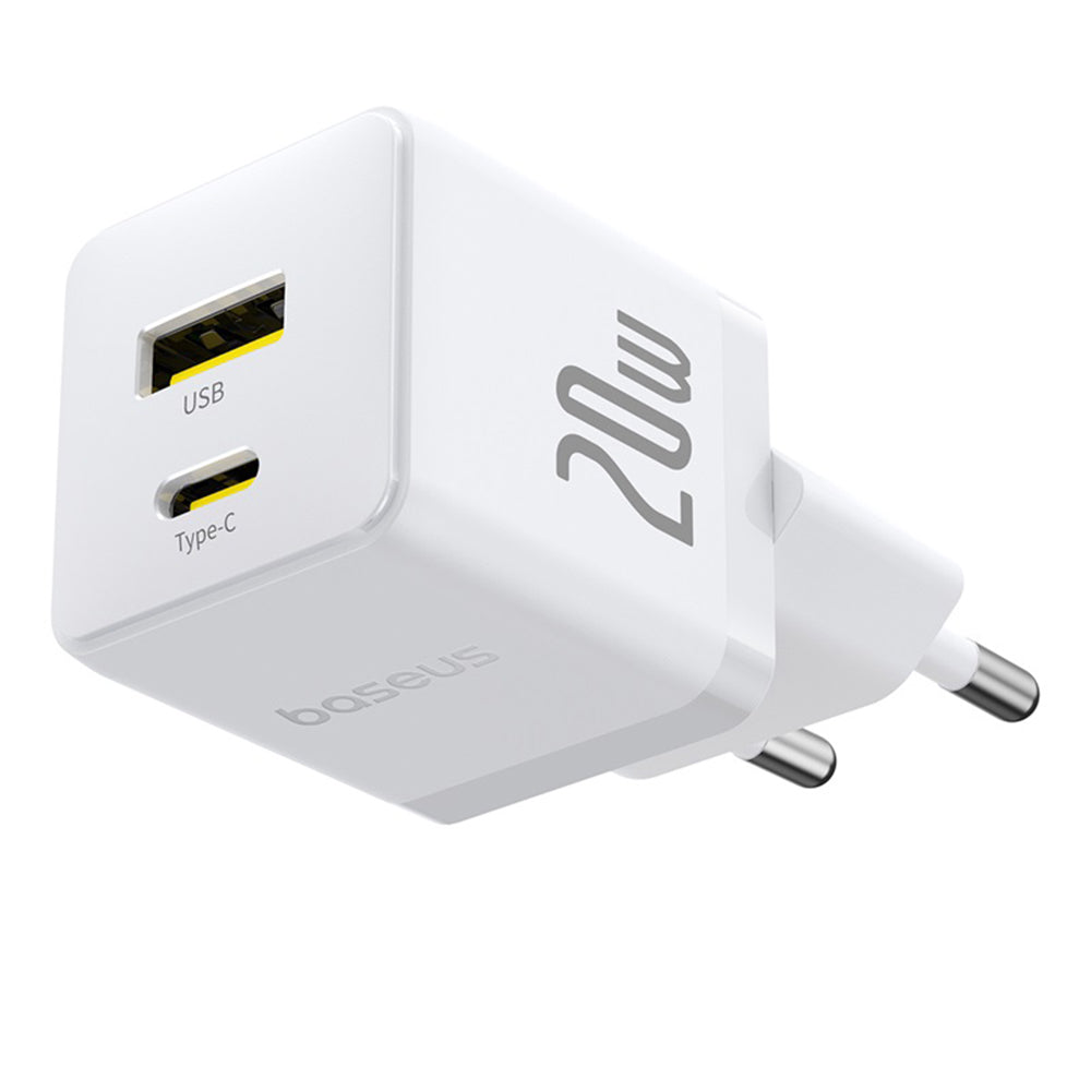 Baseus Palm USB-C Cable Network Charger, 20W, 3A, 1 x USB-A - 1 x USB-C, White P10111608213-01