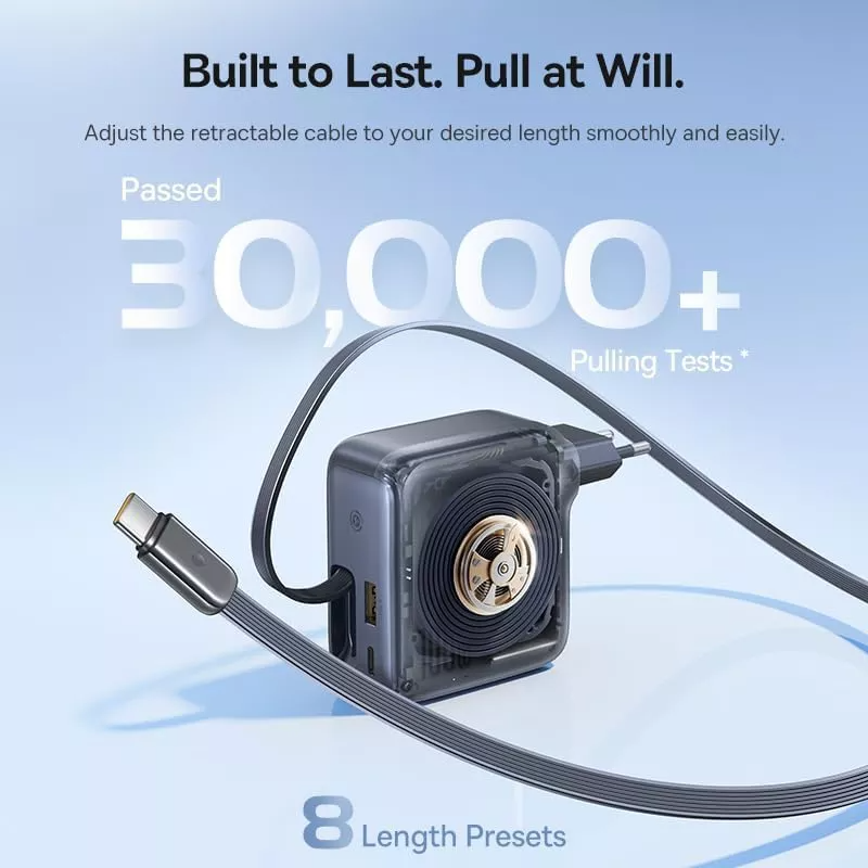 Ładowarka sieciowa z kablem USB-C Baseus EnerCore CJ11, 100W, 1 x USB-A - 2 x USB-C, Czarny E0120M00