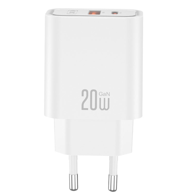 Ładowarka sieciowa z kablem USB-C XO Design CE40, 20W, 3A, 1 x USB-A - 1 x USB-C, biały
