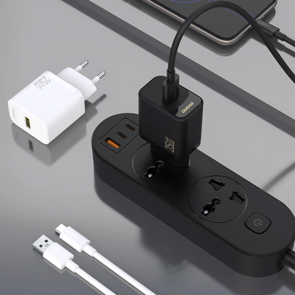 Ładowarka sieciowa z kablem USB-C Dudao A27STEU, 25W, 3A, 1 x USB-A, czarna
