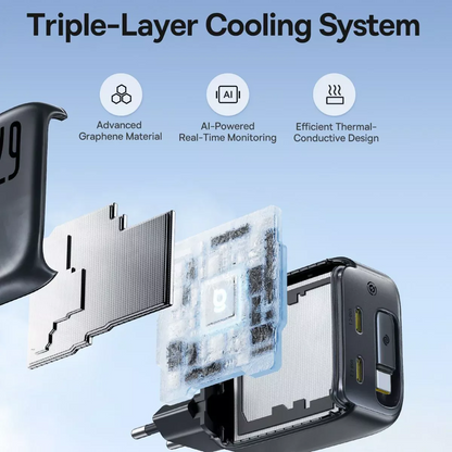 Ładowarka sieciowa z kablem USB-C Baseus EnerCore CJ11, 67W, 3.35A, 2 x USB-C, Czarny E0121E00