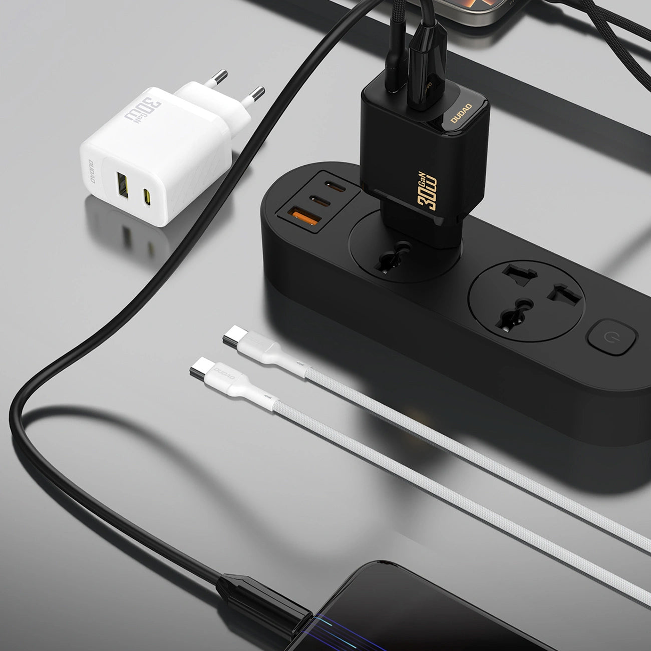 Ładowarka sieciowa z kablem USB-C Dudao A27TCEU, 30W, 1 x USB-A - 1 x USB-C, Biała