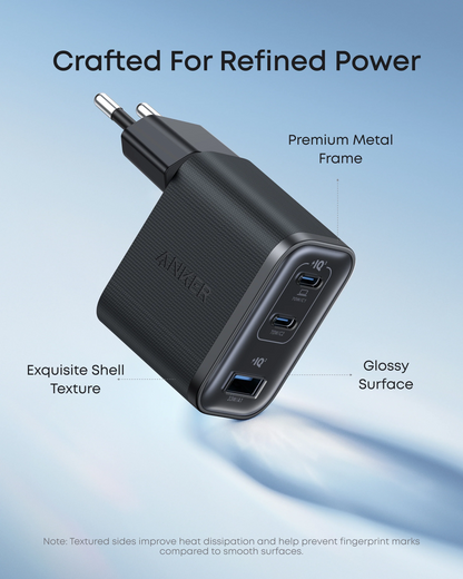 Ładowarka sieciowa z kablem USB-C Anker Nano, 70W, 3.5A, 1 x USB-A - 2 x USB-C, Szara B121A311