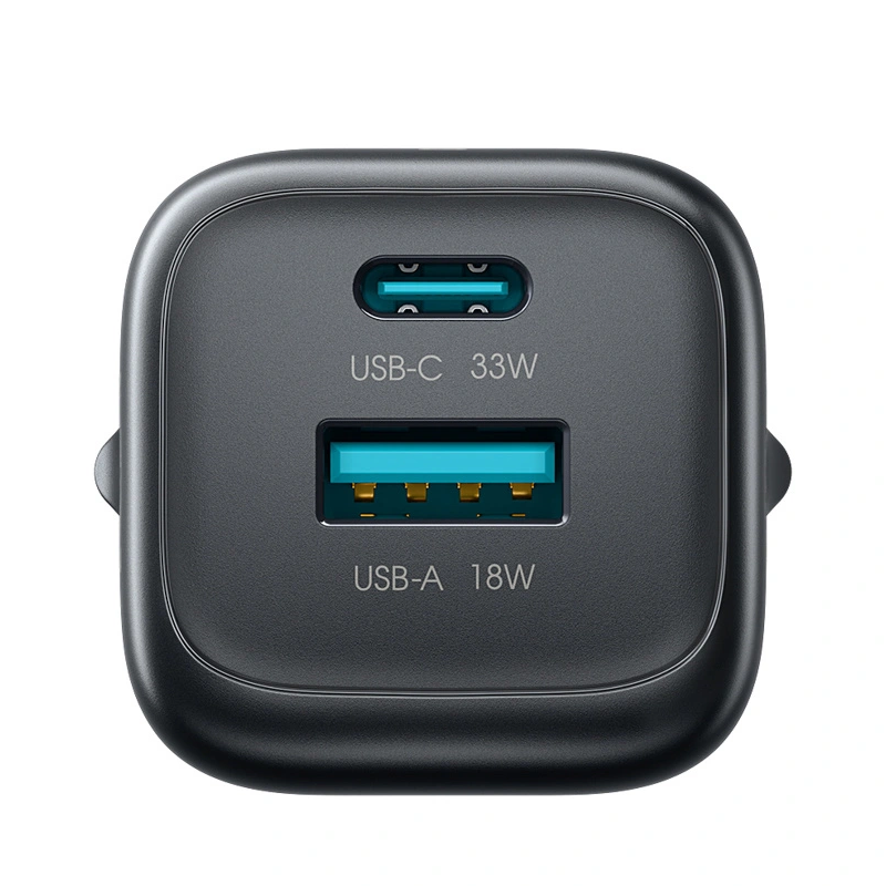 Ładowarka sieciowa z kablem USB-C Joyroom JR-TG7, 33W, 3A, 1 x USB-A - 1 x USB-C, czarna