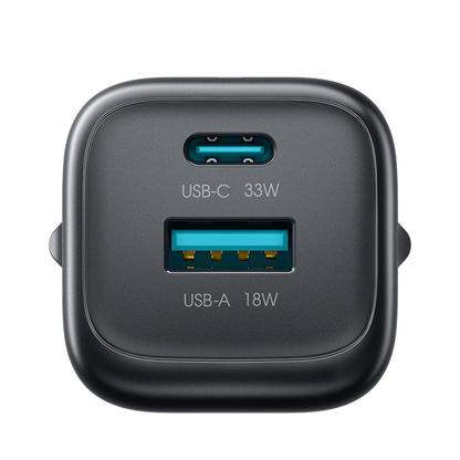 Ładowarka sieciowa z kablem USB-C Joyroom JR-TG7, 33W, 3A, 1 x USB-A - 1 x USB-C, czarna