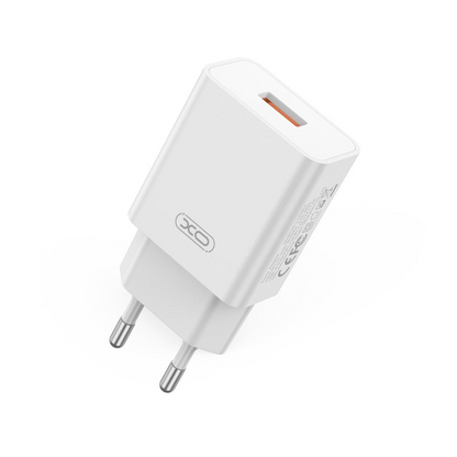 Ładowarka sieciowa z kablem microUSB XO Design L127, 18W, 3A, 1 x USB-A, biały
